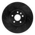 R1 15-19 Jaguar E-Pace Front Left Drilled & Slotted Black Brake Rotor