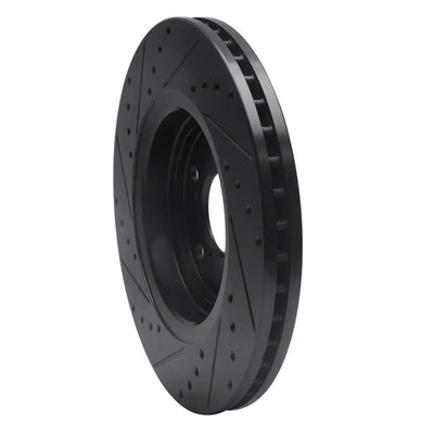 R1 17-20 Acura MDX Front Right Drilled & Slotted Black Brake Rotor