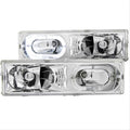 ANZO 1988-1998 Chevrolet C1500 Crystal Headlights Chrome w/ Halo