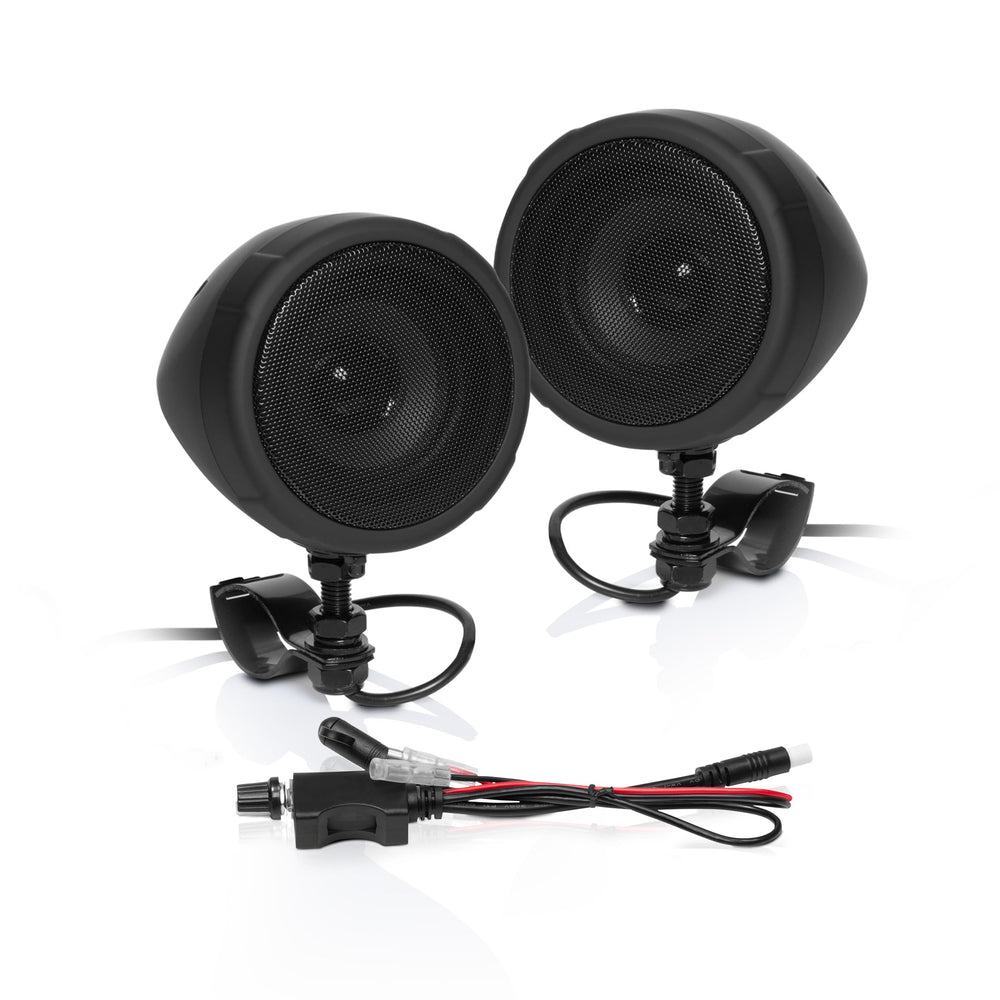 Boss Audio Systems Motorcycle Speaker Built In Amplifier/ Bluetooth 3in Speakers- Black