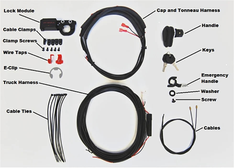 POWER TRUCK CAP LOCK KIT W/HANDLE(WORKS WITH FACTORY KEY FOB)