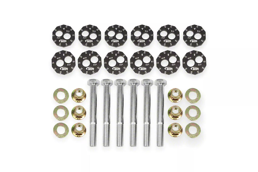 BMR 97-04 Chevrolet Corvette C5 Front & Rear Lower Control Arms Camber Bolt Kit - Black Anodized