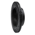 R1 12-20 Ford F-150 4WD Rear Left Drilled & Slotted Black Brake Rotor