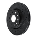 R1 18-25 Jeep Gladiator Front Right Drilled & Slotted Black Brake Rotor