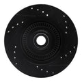 R1 87-88 Ford Thunderbird Front Left Drilled & Slotted Black Brake Rotor