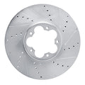 R1 20-25 Ford Transit-150 Front Right Drilled & Slotted Silver Brake Rotor
