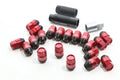 KICS Leggdura Shell Type 12X1.25 Lock and Nut Set 35Mm Closed-End Red