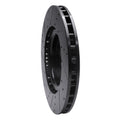 R1 07-14 Ford Mustang Front Right Drilled & Slotted Black Brake Rotor