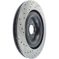 R1 17-20 Jaguar XE Front Left Drilled & Slotted Black Brake Rotor