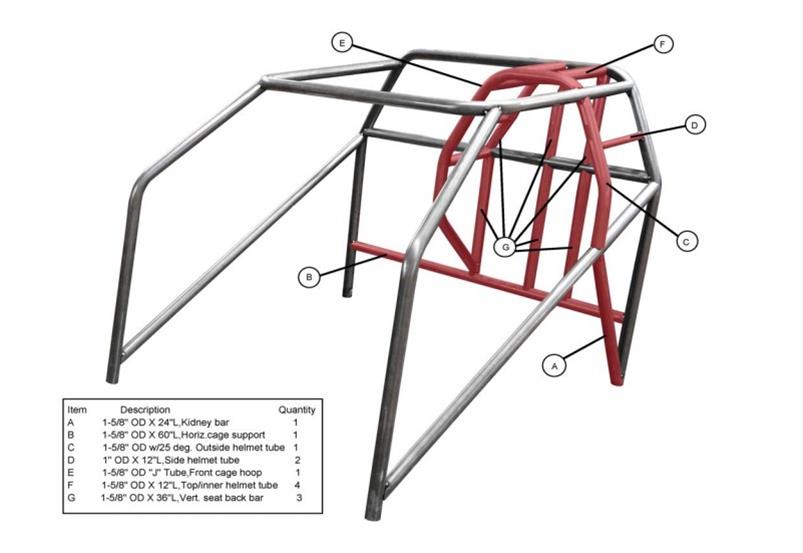 FUNNY CAR CAGE KIT STEEL