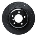 R1 09-16 BMW Z4 Front Left Drilled & Slotted Black Brake Rotor