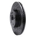 R1 05-09 Land Rover LR3 Front Left Drilled & Slotted Black Brake Rotor