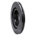 R1 05-09 Land Rover LR3 Front Left Drilled & Slotted Black Brake Rotor