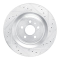 R1 15-18 Porsche Macan Rear Right Drilled & Slotted Black Brake Rotor