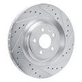 R1 15-18 Porsche Macan Rear Right Drilled & Slotted Black Brake Rotor