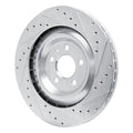 R1 15-18 Porsche Macan Rear Right Drilled & Slotted Black Brake Rotor
