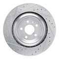 R1 15-18 Porsche Macan Rear Right Drilled & Slotted Black Brake Rotor