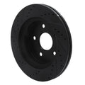 R1 02-24 Chrysler ASPEN Front Right Drilled & Slotted Black Brake Rotor