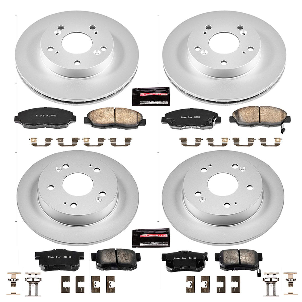Power Stop 06-11 Honda Civic Front & Rear Z17 Evolution Geomet Coated Brake Kit