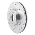 R1 07-19 BMW X6 Front Left Drilled & Slotted Black Brake Rotor