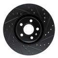 R1 17-25 Volvo V90 Front Right Drilled & Slotted Black Brake Rotor
