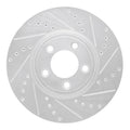 R1 06-08 Jaguar S-Type Front Right Drilled & Slotted Silver Brake Rotor