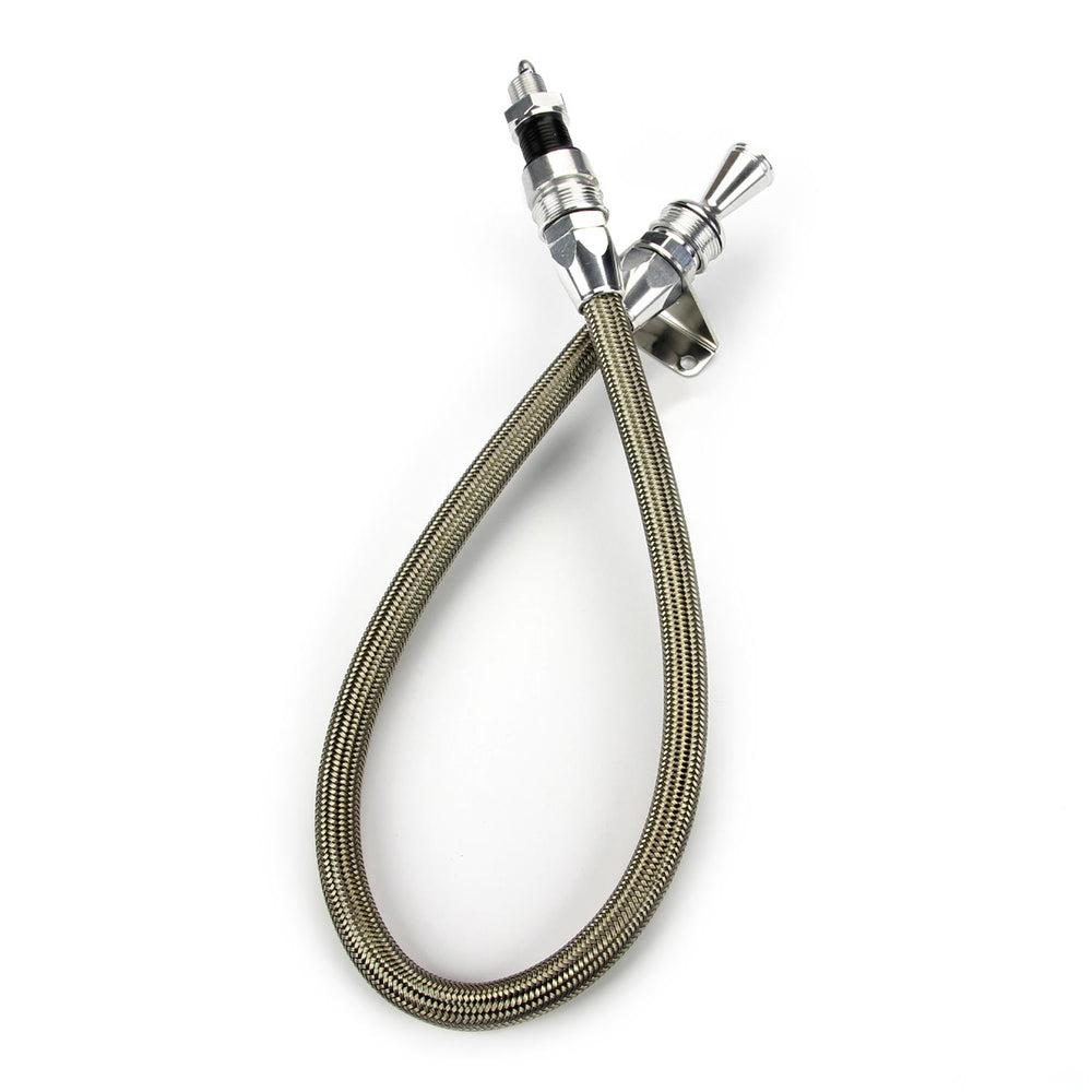 FLEXIBLE TRANSMISSION DIPSTICK; TH700R4; FIREWALL MOUNT; BRITE FINISH;