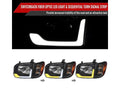 05-07 SEQUOIA LED BAR HEADLIGHT CORNER LIGHT COMBO MATTE BLACK HOUSING AND CLEAR LENS WITH SEQUENTIAL TURN SIGNAL - USES STOCK BULBS