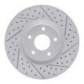 R1 07-17 Nissan Sentra Front Right Drilled & Slotted Geo-Carbon Rotor