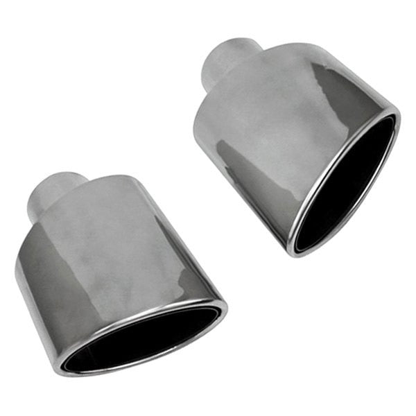 DOUBLE LAYER CRESCENT PASSENGER SIDE/RIGHT SS EXHAUST TIP 2.25IN ID / 5.25INX3.2