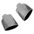 DOUBLE LAYER CRESCENT PASSENGER SIDE/RIGHT SS EXHAUST TIP 2.25IN ID / 5.25INX3.2