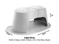 WeatherTech Pet Feeding System Double High 64oz 12in. Poly Bowl - Light Grey