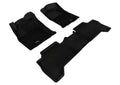 3D MAXpider 2012-2015 Toyota Tacoma Double Cab Kagu 1st & 2nd Row Floormats - Black