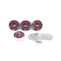 FORD CREST S/S HUBCAP SET -RED