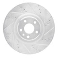 R1 Concepts Brake Rotor Drilled and Slotted Silver Fits Audi A6