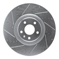 R1 2012-2018 Audi A6 Quattro Front Left Drilled & Slotted Silver Brake Rotor