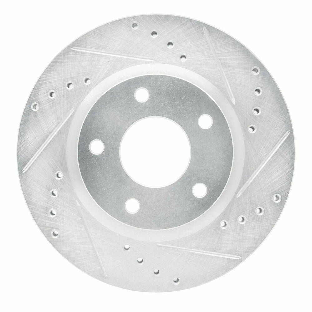 R1 13-19 Nissan SENTRA Front Right Drilled & Slotted Black Brake Rotor