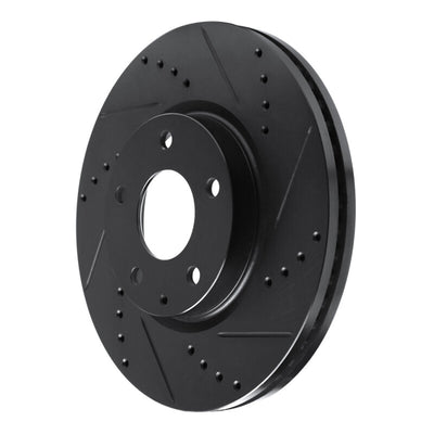 R1 13-19 Mazda 6 Front Right Drilled & Slotted Black Brake Rotor
