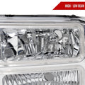 F350 1 PIECE HEADLIGHTS WITH LED BAR CHROME HOUSING AND CLEAR LENS AMBER REFLECTOR - USES STOCK BULBS