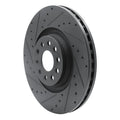 R1 2022+ Volkswagen GTI Mk 8 Front Left Drilled & Slotted Black Brake Rotor