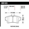 Hawk 1999-2004 Ford Mustang Base 3.8 HPS 5.0 Rear Brake Pads