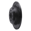 R1 18-25 Jeep Wrangler Rear Left Drilled & Slotted Black Brake Rotor