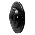 R1 17-19 Genesis G90 Rear Left Drilled & Slotted Black Brake Rotor