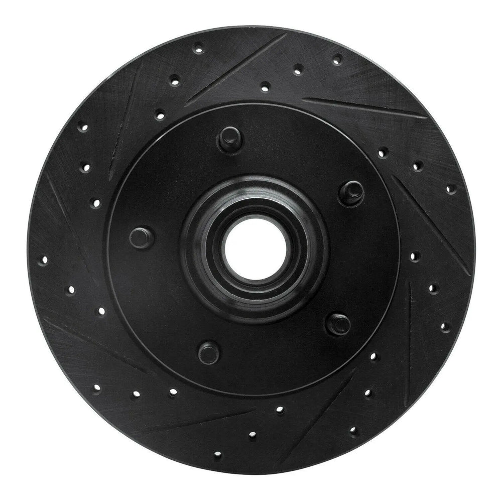 R1 68-76 Ford F-350 2WD (Excl Super Duty) Front Left Drilled & Slotted Black Brake Rotor