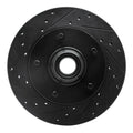 R1 68-76 Ford F-350 2WD (Excl Super Duty) Front Left Drilled & Slotted Black Brake Rotor