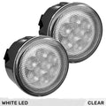 0718 WRANGLER JK ROUND FRONT TURN SIGNAL FENDER LIGHT WHITE LED CLEAR