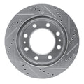 R1 Concepts Brake Rotor Drilled and Slotted Silver Fits Chevrolet Avalanche