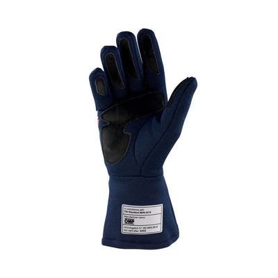 OMP DIJON GLOVES FIA 8856-2018 my2025 NAVY BLUE / FLUO ORANGE SZ M