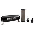 DeatschWerks Stainless Steel 5/16in 100 Micron Universal Inline Fuel Filter Housing Kit (160mm)