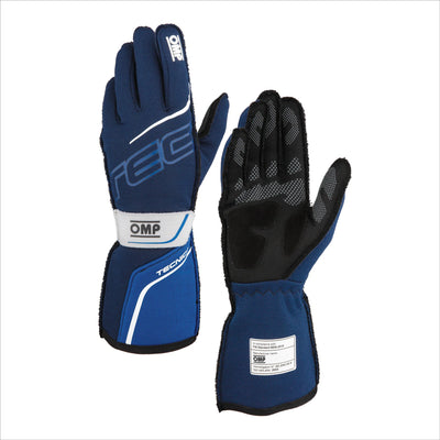 OMP TECNICA GLOVES FIA 8856-2018 NAVY BLUE / ROYAL BLUE SZ M